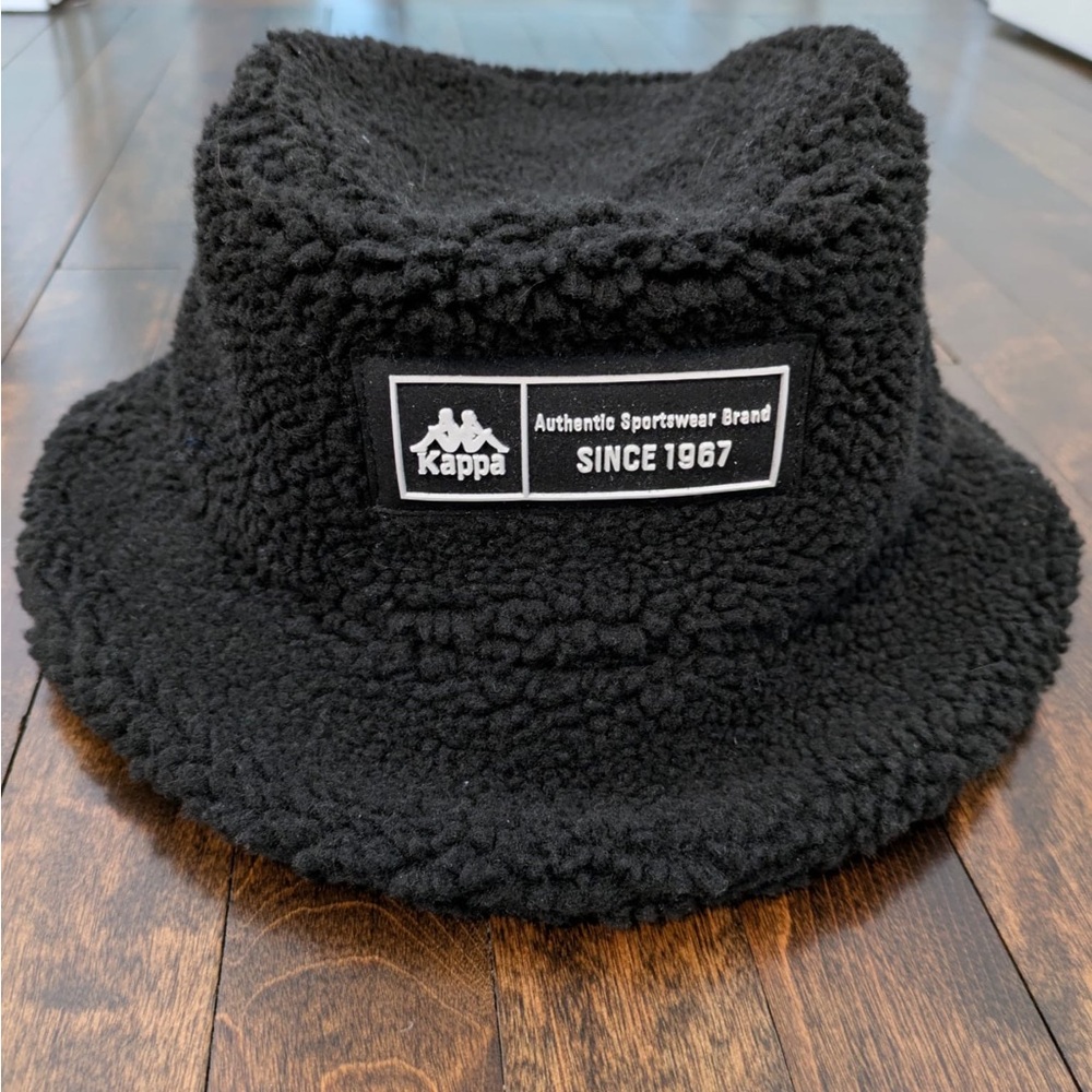 Kappa Black Sherpa Bucket Hat with Logo size 59